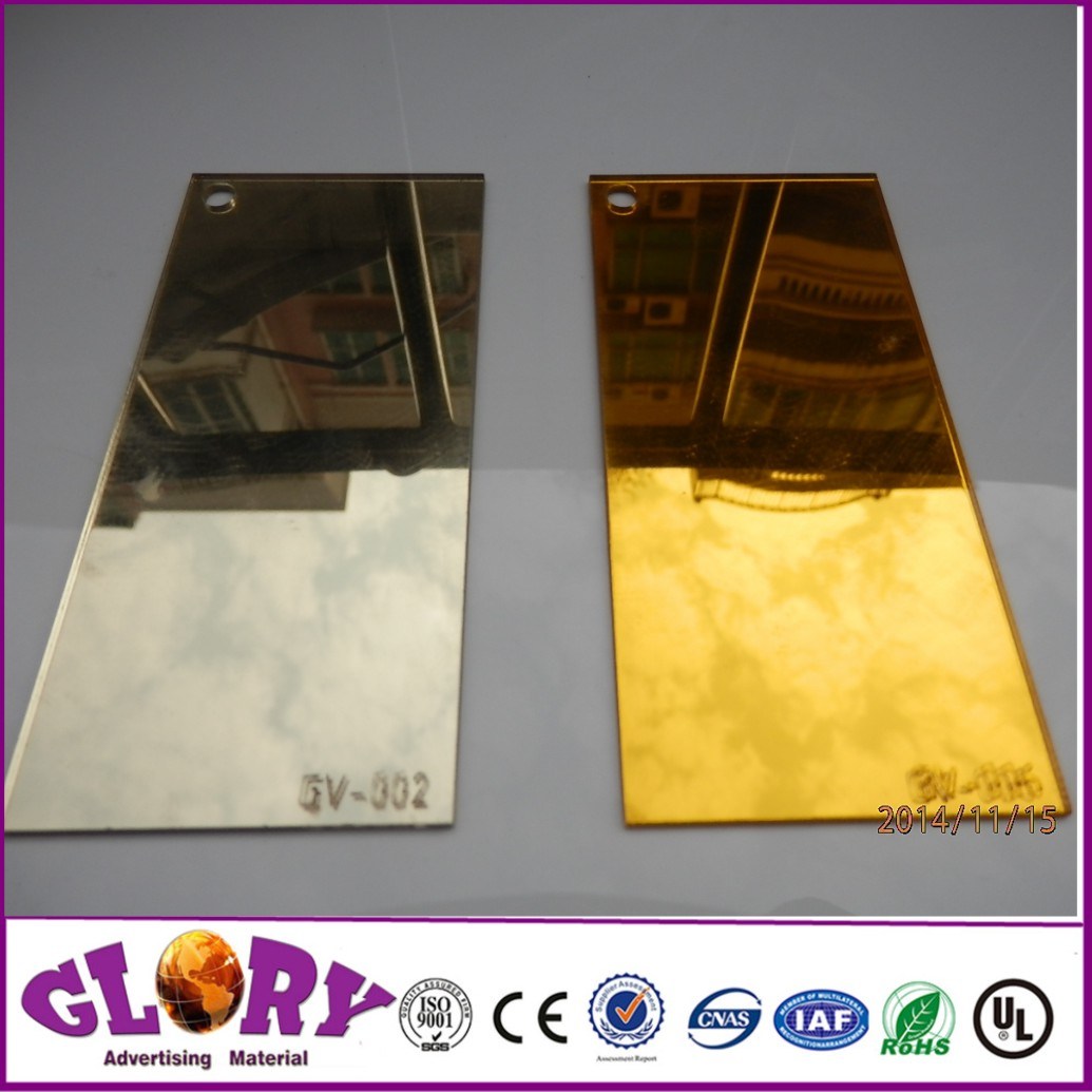 Wall Decoration Plastic Silver Mirror and Golden Acrylic Mirror Sheet