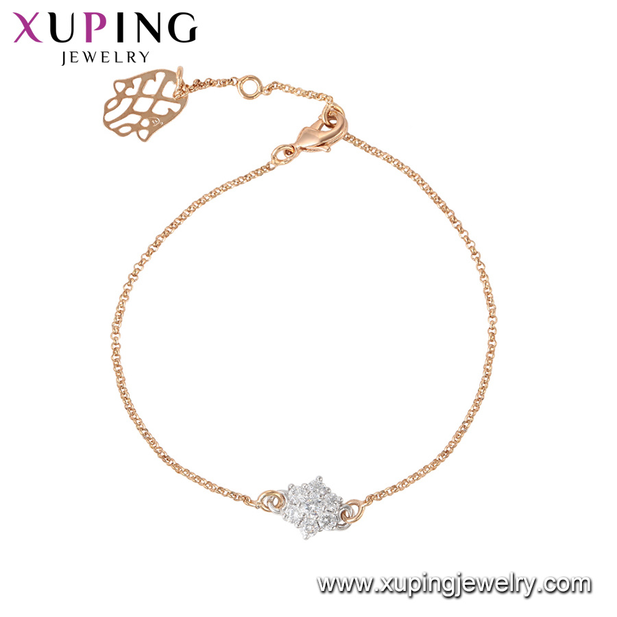 71657 Fashion 14K Gold Simple Bling Leaf Design Jewelry Bracelet for Women
