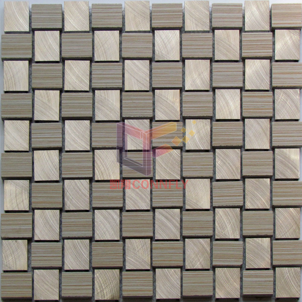 Gold Color Aluminium Mix Beige Weave Shape Mosaic Tiles (CFA78)