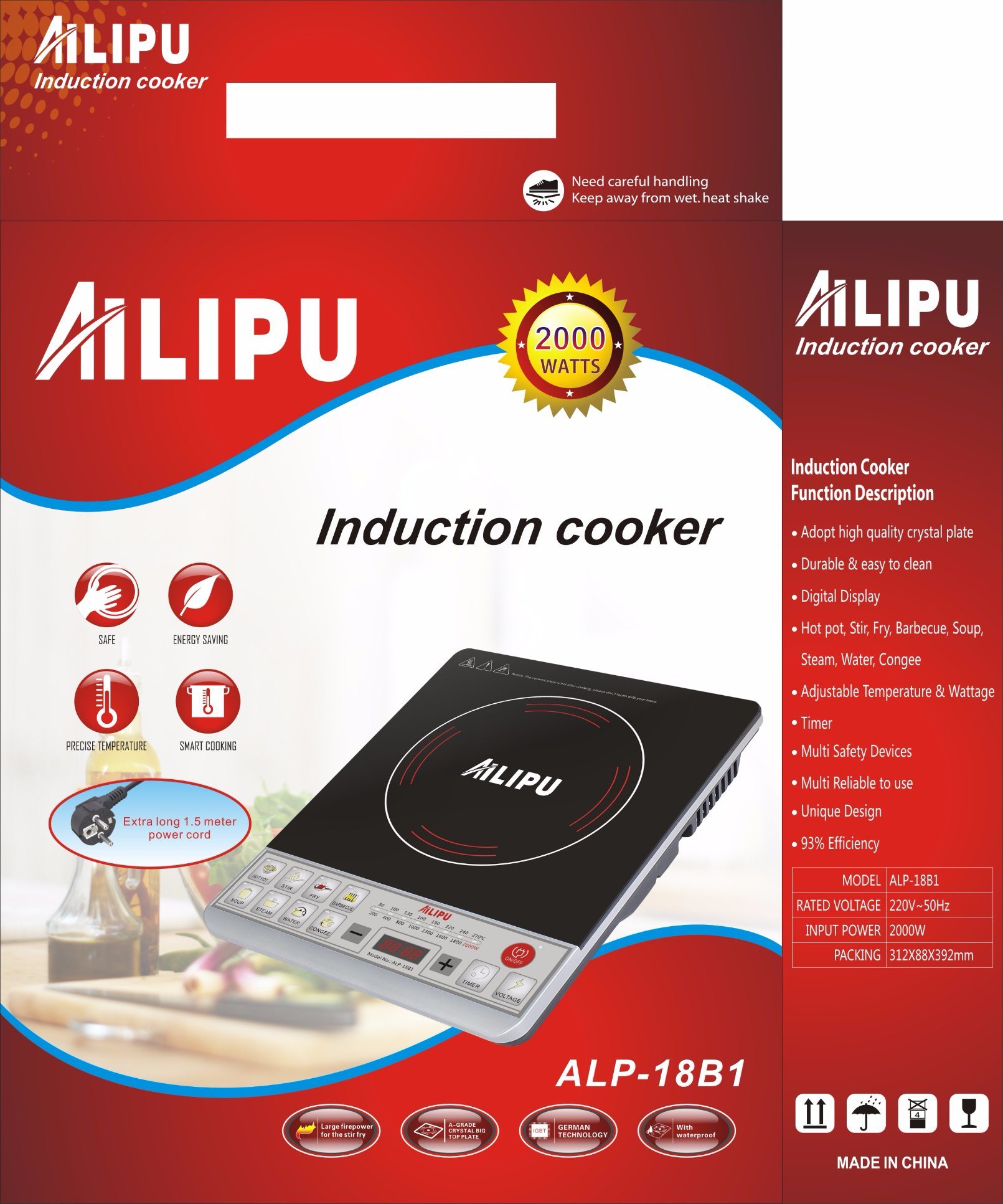 Ailipu 2000W induction cooker ALP-18B1 to Turkey and Syria Market with Cheap price