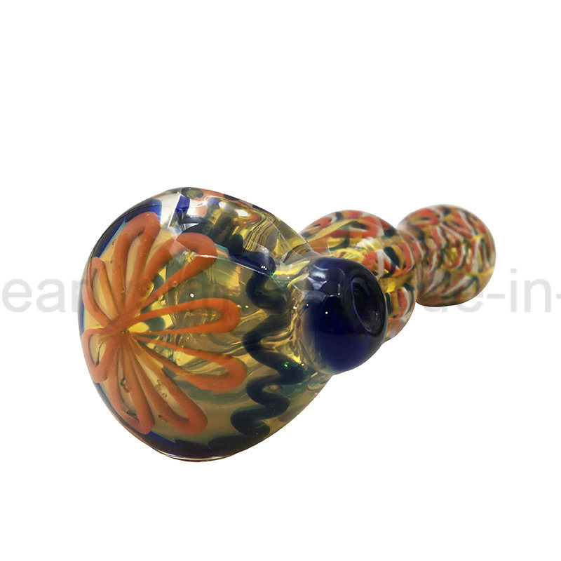 Glass Spoon Hand Pipe with Bubbled Tubing (ES-HP-363)