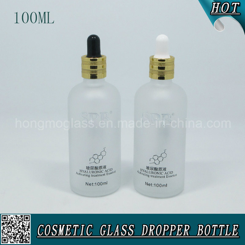 100ml Frosted Cosmetic Glass Dropper Bottle for Essential Oil