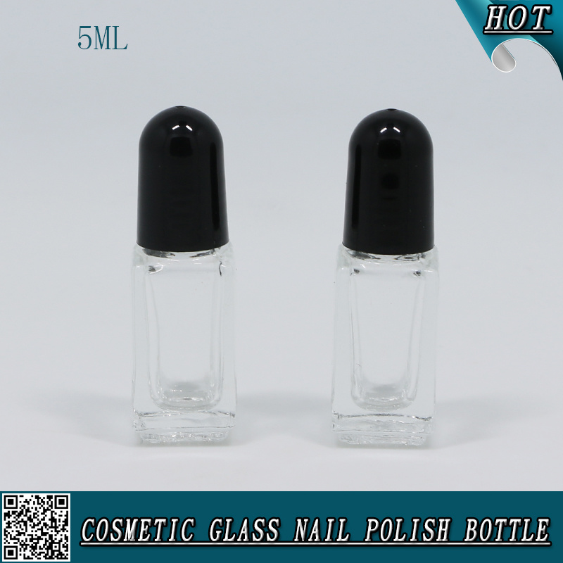 Square Clear Glass Nail Polish Bottle 5ml Empty UV Gel Nail Polish Bottle