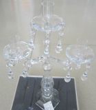 Clear Glass Candle Holder for Wedding Decoration with Three Posters,