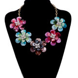 Handmade Multicolor Flower Pendant Necklace Fashion Jewelry