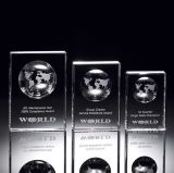 Solid Crystal Globe Block Award (#60041, #60042, #60043)