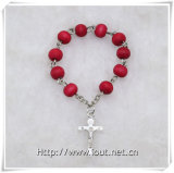 Wooden Beads Finger Rosary with Cross, Wooden Finger Rosary (IO-ce085)