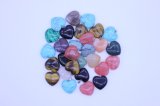 Natural Mixed Color Crystal Agate Stone 25mm Heart Charms Pendants