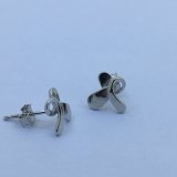 Tiny Bow Tie Stud Silver Earring