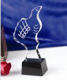 Personalized Engraved No. 1 Shape Crystal Trophy for Company Sales Awards