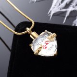 My Best Friend Pet Paw Gold Color Cremation Urn Necklace for Memorial