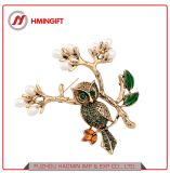 Luxury Retro Crystal Owl Brooch Pin for Female