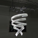 Crystal Pendants Modern Swivel LED Strip Baguette Crystal Chandelier in Lobby