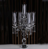 5-Arms Crystal Candelabras Wedding Centerpiece Candle Holder Aisle Road Leads Event Props