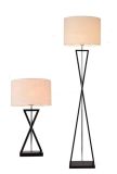 Modern Metal Table and Floor Lamp with Fabric Shade (WH-2208)