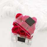 Customized Clear Acrylic Rose Box Flower Gift Box