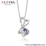 44071 Xuping Knot Shape Rhodium Color Gold Plated Crystals From Swarovski Ladies Necklace