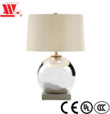 Glass Table Lamp with Fabric Lampshade