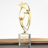 1 Piece 2 Dancers Shaped Metal Oscar Trophy with a Base Engraved Words for Customized Grammy Award Dance Match Trophy Cup