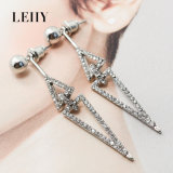 Casting Alloy Fashion Jewelry Glass Crystal Gold/Silver Plated Drop Earrings