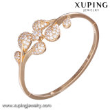 51851 China Wholesale Latest Design 18K Gold Bangle Jewelry Leaf Shape Pave Crystal Fashion Bangles