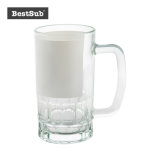 20oz Glass Beer Mug with White Patch (36/case)