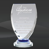 Triple Step Blue Crystal Wedge Award (D-CRY580, D-CRY581, D-CRY582)