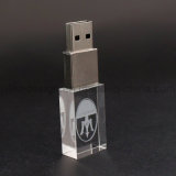 Slim Type Crystal LED USB Flash Drive with 3D Logo (UL-C001)