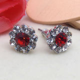China Factory Sale Silver Ruby Earrings Stud