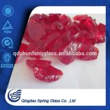 Decorative Dark Red Clear Glass Chips