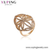 12006 Hot Sale Xuping Fashion Women 18K Gold-Plated Imitation Jewelry Romantic Crystal Ring in Copper Alloy