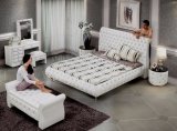 European Design Crystal Leather Bed+ Leather Dresser