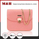 Pink Metal Chain Portable PU Designer Ladies Handbag