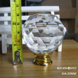 Large 50mm Clear White K9 Crystal Door Handle in Gold Hardware Without Lock