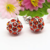 Wholesale 3D Red Crystal Ball Shaped Ears Stud