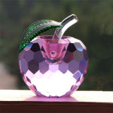 Coloured K9 Crystal Apple Craft for Christmas Decoration