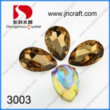 China Factory Price Pointed Back Foiled Golden Shade Pear Drop Fancy Stone for Jewelry Decoration