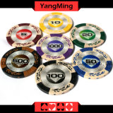 High Quality/ 14G Clay Poker Chips with Mette Sticker Casino Clay Chips (YM-CY01)