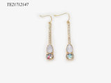 New Arrival Fashion Design Gold Plated Crystal Earrings
