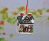 Christmas Ornaments Bells 3 Church House Cottage Ceramic Bisque Village Decor