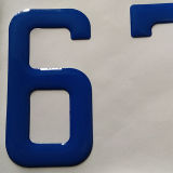 Custom Adhesive Epoxy Number Letter Sticker Blue 73mm