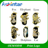 Jewelry Mini Cat/Lion/Tiger USB Flash Drive Crystal USB Stick