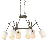 Country Style Decorative Iron Pendant Light with Fabric Shade (GD9058-6GBB)