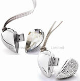 Beautiful Heart USB Flash Drive with Fashion Design Crystal Stones