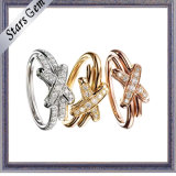 Channnel Setting CZ Stone Fashion Silver Ringfashion Jewelry