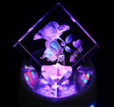 Favorites Compare Factory Supply K9 Crystal Cube Wholesale, Crystal Engraving Flower Souvenir Gifts