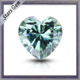 Green Color 7*7mm Heart Shape Loose Moissanite Diamond