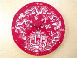 Red Colour Hall Colock Clear Acrylic Wall Clock