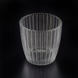 Wholesale Candle Vessel with Vertical Embossed Pattern