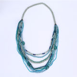 Long Multi Stands Plastic Bead Necklace